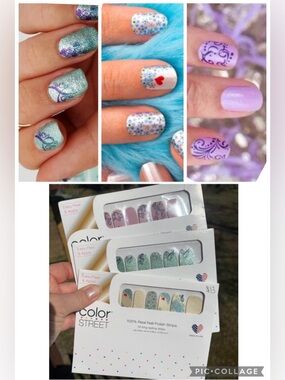 Color street 1 Warrior Two Strong Open Hearts retired Suicide Diabetes nail sets